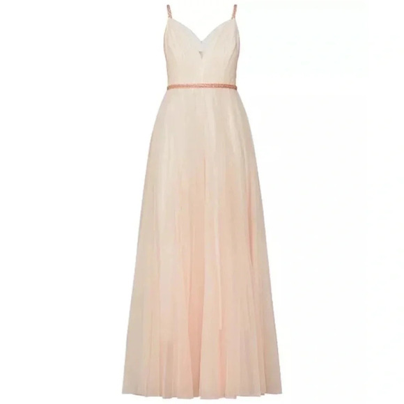 BCBGMAXAZRIA Women's Tulle Dress with Beaded Trim 4 - Picture 8 of 12